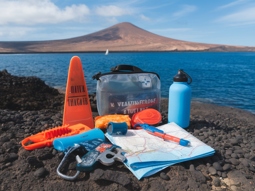 Emergency kit essentials for solo hikers and windsurfers on Lanzarote’s northern coast
