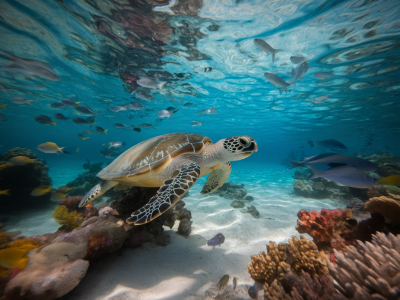 Where to photograph sea turtles off Punta Mujeres: best snorkel entry points, tide windows and camera settings